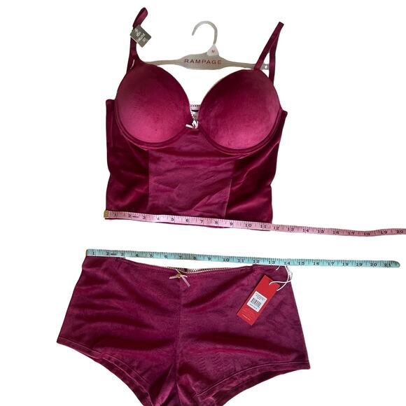 Rampage Velvet Lingerie Set Bra Top & Shorts Size M – NWT - Picture 2 of 8